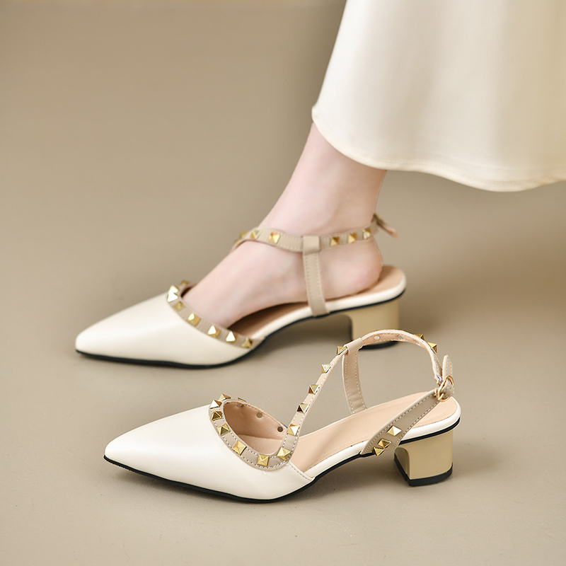 Metallic Heel Sandal - Sandali da donna alla moda con