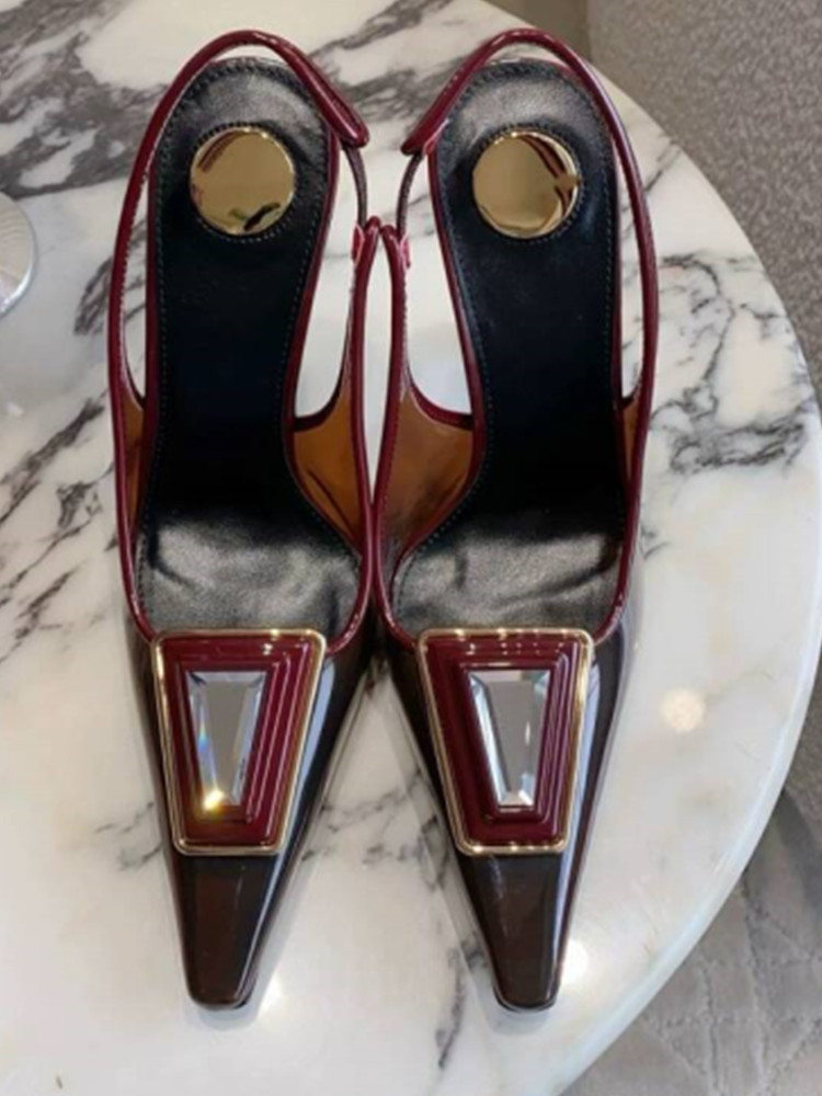 Metallic Heel Sandal - Décolleté da donna trasparenti in PVC