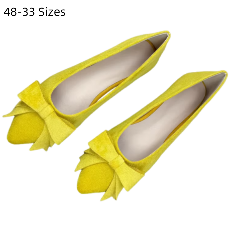 Women Shoes For Big Feet - Scarpe Ballerine Morbide Giallo Limone con